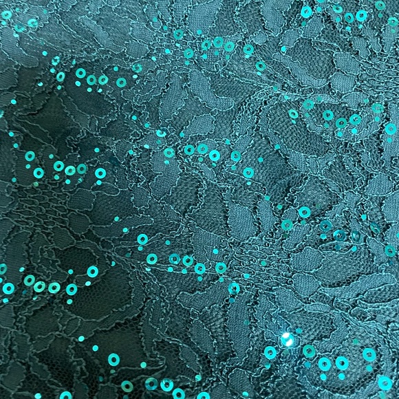 Ruby Rox size Small EUC stretchy sparkle cocktail dress turquoise appearance - Picture 4 of 7